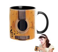 Musica Tazza da tè - ceramica da 350 ml, motivo note di violino | Caratteristica del manico new, tema tazza da caffè, design di ispirazione suono