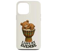Musica - Teddy su un tamburo Djembe con un messaggio 1 - Fan Fun Custodia per iPhone 13 Pro Max