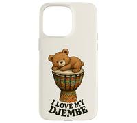 Musica - Teddy su un tamburo Djembe con un messaggio 1 - Fan Fun Custodia per iPhone 15 Pro Max