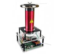 Musica Tesla Coil SSTC Tesla Coil Speaker ad arco integrato Stato solido Estintore Fisica Scienza Educazione Esperimento Modello Fulmine Artificiale Modello di Motore da Collezione per Adulti (rosso)