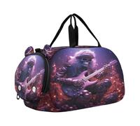 Musica Viola Santa Christmas Borsa Sportiva da Nuoto e Palestra con Scomparto per Scarpe Borsa da Viaggio per Il Fine Settimana Borsone per Ragazzi