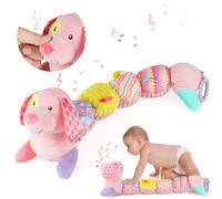 Musical Caterpillar Peluche Giocattoli, EnGiTores Giocattolo peluche morbido musicale, Peluche Grande Cuscino, Infantile Morbido Peluches con Increspature Multisensoriali per neonati bambini 0-3-6-12