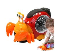 Musical Crawling Snail Toy - Electric Moving Animal Fun, Automatically Avoid Obstacles Design, 14cm Length Size + Light Up Shell, Sturdy ABS Polymer - for Sensory & Activity