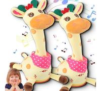 Musical Giraffe Toy, Dancing Talking Giraffe Toy, Repeating What You Say, with Interactive Voice Imitation & LED Lights for Toddlers 1-3 Years Old (2PCS)