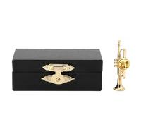 Musical Instruments Shape Brooch Elegant Trumpet Brooch Women Dress Clip Brooch with Case Wedding Birthday Mother's Day Gift (S)