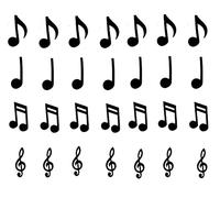 Musical Notes Instruments Collections (Musical Notes Vinyl Stickers Black)