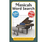Musicals Word Search Puzzle Book: Word Search with Easy to Read Print about Musicals, Rock, Guitars and more | 6x9 inches, 110 pages | 50+ Puzzles ... Gift for Vacation, Holidays, and Free Times
