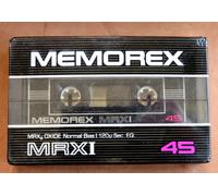 MUSICASSETTA VERGINE - MEMOREX MRXI 45 - NORMAL POSITION - MADE IN U.S.A.