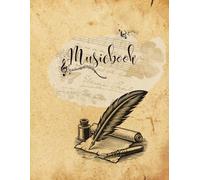 Musicbook: Notenheft, A4 Notenlinien | 70 Seiten mit je 11 Notensystemen | Leere Notenblätter | Anfänger & Fortgeschrittene