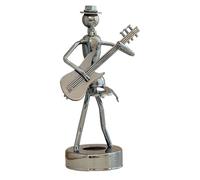 Musician Guitarist Statue - Artistic Guitar Player Sculpture, Handmade Figurine for Display | Retro Rock-Inspired Collectible, Cafe Decoration, Bar Accent, Work Desk Ornament, Home Showcase, Party