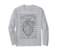 Musicista Anatomico Cuore Allegro Amoroso Partiture Musiche Note Maglia a Manica