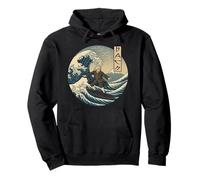 Musicista classico JS Bach Ukiyo-e Surfing Felpa con Cappuccio