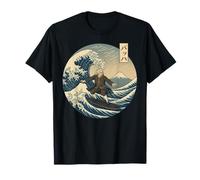 Musicista classico JS Bach Ukiyo-e Surfing Katakana Maglietta