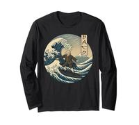 Musicista classico JS Bach Ukiyo-e Surfing Maglia a Manica