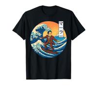 Musicista classico Mahler Ukiyo-e Surfing Katakana Maglietta