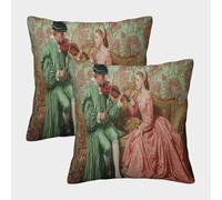 Musicista del XVI secolo Fodera Per Cuscino Con Motivo Suonare il violino la principessa Per Cuscino Decorazione Della Casa Uomini E Donne Soggiorno Camera Da Letto Divano Poltrona 40x40cm 2 Pacchi