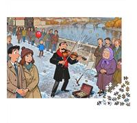 Musicista sulla Charles Bridge a Praga Puzzle in Legno Impermeabile DIY Puzzles Da 1000 Pezzi Per Adulti Divertenti Giochi Di Impegnativi