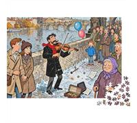 Musicista sulla Charles Bridge a Praga Puzzle in Legno Impermeabile Puzzles Da 1000 Pezzi Per Adulti Sfidanti E Rompicapo Puzzle Per Decorazioni Domestiche
