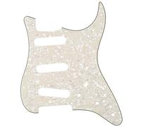 Musiclily 11 Fori SSS Battipenna Strat Pickguard per Chitarra Elettrica Fender USA/Messico Stratocaster Standard Stile Moderno,4 strati Parchment Pearl