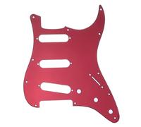 Musiclily 11 Fori SSS Battipenna Strat Pickguard per Chitarra Elettrica Fender USA/Messico Stratocaster Standard Stile Moderno,1 strato Red Mirror
