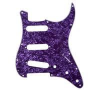 Musiclily 11 Fori SSS Battipenna Strat Pickguard per Chitarra Elettrica Fender USA/Messico Stratocaster Standard Stile Moderno,4 strati Purple Pearl