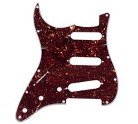 Musiclily 11 Fori SSS Strat Pickguard Mancino Chitarra Battipenna per Fender USA/Mexican Made Standard Stratocaster Standard Stile Moderno, 4 strati Tartarugato