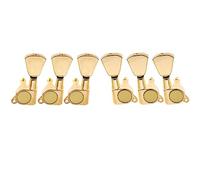 Musiclily 3L+3R Set di Meccaniche per Chitarra Elettrica Acustica, Keystone Button Dorato