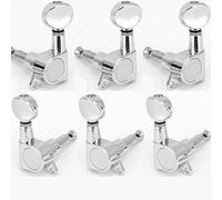 Musiclily 3L+3R Set di Meccaniche per Chitarra Elettrica Acustica, Kidney Button Cromato