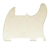 Musiclily 5 Fori Blank Tele Pickguard Battipenna per Chitarra Fender USA/Mexican Telecaster Esquire,4 strati Parchment Pearl