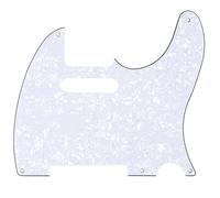 Musiclily 5 Fori Vintage Tele Battipenna Pickguard per Chitarra Elettrica Fender American/Mexican Standard Telecaster,4 strati White Pearl
