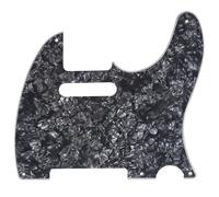 Musiclily 5 Fori Vintage Tele Battipenna Pickguard per Chitarra Elettrica Fender American/Mexican Standard Telecaster,4 strati Black Pearl