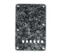 Musiclily 6 Fori Stile Vintage Strat Back Plate Copri Molle per Fender USA/Messico Stratocaster Standard Stile Moderno,4 strati Black Pearl