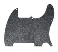 Musiclily 8 Fori Battipenna Tele Pickguard Blank per Chitarra Elettrica Fender USA/Mexican Telecaster Esquire, 4 strati Black Pearl