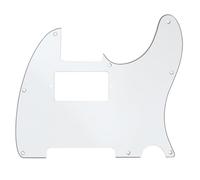 Musiclily 8 Fori Tele Battipenna Humbucker HH Pickguard per Chitarra Elettrica Fender USA/Messico Telecaster Standard Stile Moderno, 3 strati Bianco
