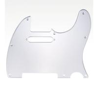 Musiclily 8 Fori Tele Battipenna Pickguard per Chitarra Elettrica Fender USA/Messico Telecaster Standard Stile Moderno, 1 strato Silver Mirror