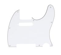 Musiclily 8 Fori Tele Battipenna Pickguard per Chitarra Elettrica Fender USA/Messico Telecaster Standard Stile Moderno,3 strati Bianco