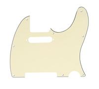 Musiclily 8 Fori Tele Battipenna Pickguard per Chitarra Elettrica Fender USA/Messico Telecaster Standard Stile Moderno,3 strati Crema