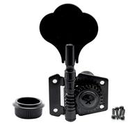 Musiclily Basic 24:1 Ratio Ingranaggi Aperti Meccanica Singola Lato Bass Tuner con Paletta Trifoglio per Basso Elettrico tipo Ibanez, Nero