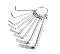 Musiclily Basic Dimensione Metrica 1,5-6mm 8 Pezzi Chitarra Basso Chiave a Brugola con Portachiavi per la Riparazione di Chitarra, Nichel