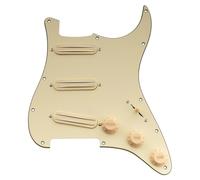 Musiclily Basic ST-SSS Battipenna Precablato con Mini Rail Humbucker Ceramico per Chitarra Elettrica Tipo Strat, 3 strati Crema