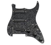 Musiclily Basic ST-SSS Battipenna Precablato con Mini Rail Humbucker Ceramico per Chitarra Elettrica Tipo Strat, 4 strati Black Pearl