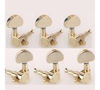 Musiclily L3+R3 Set Meccaniche per Chitarra Elettrica Acustica, Half Moon Button Dorato