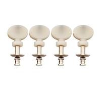 Musiclily Meccaniche per Ukulele, Cromo con Pulsante Bianco(4 Pezzi)