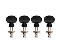 Musiclily Meccaniche per Ukulele, Cromo con Pulsante Nero(4 Pezzi)