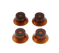 Musiclily Metrica Chitarra Manopole Top Hat Bell Knobs Volume Tono Control per Chitarra Elettrica Les Paul LP, Ambra con Numero Bianco (4 Pezzi)