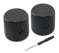 Musiclily Pro 1/4" Manopole Flat Top Knobs Vite Fissaggio Nero 2 Pezzi