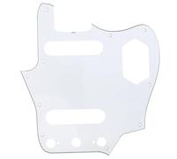 Musiclily Pro 10 Fori 65 60s Stile Vintage Battipenna Chitarra Pickguard per Fender American Jaguar, 3 strati Bianco