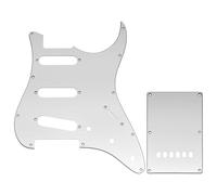 Musiclily Pro 10 Fori ST Battipenna e Piastra Posteriore Set per Chitarra Elettrica Tagima TG-530 Strat SSS, 3 strati Bianco