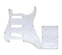 Musiclily Pro 10 Fori ST Battipenna e Piastra Posteriore Set per Chitarra Elettrica Tagima TG-530 Strat SSS, 4 strati White Pearl