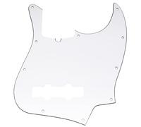 Musiclily Pro 10 Fori Stile Moderno Pickguard Battipenna Basso per American Jazz Bass 4 Corde, 3 strati Bianco